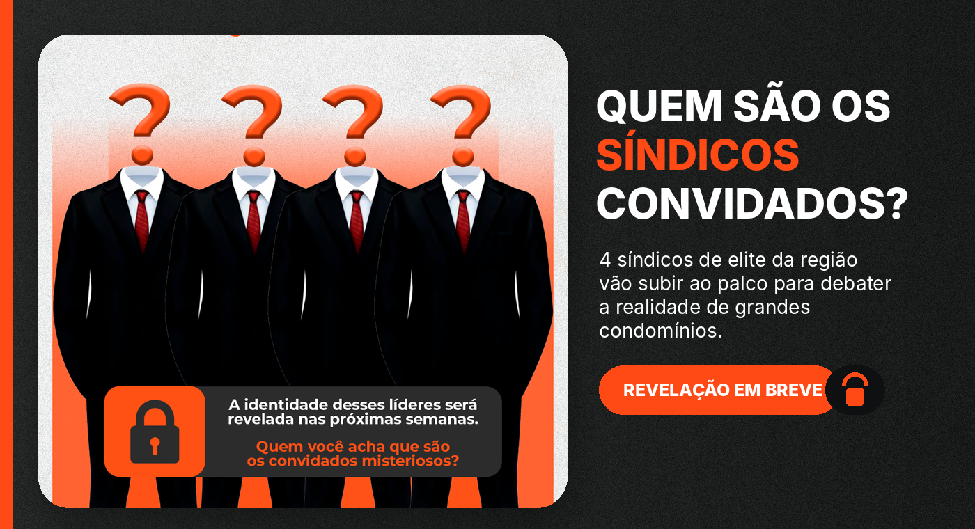 Arte de divulgação dos síndicos convidados ainda não revelados